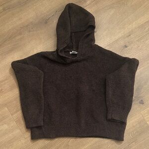 Cozy Brown Hooded Crop Sweater w/ free matching pants!
